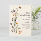 Foto Wildbloemen Botanische tuin bruiloft Kaart (Staand voorkant)