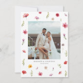 Foto Wilde Bloem Bruiloft Bedankkaart (Achterkant)