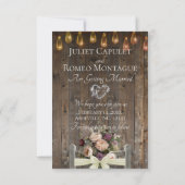 Foto, Wilde Bloemen & Blad Monogram - Crème Save The Date (Achterkant)