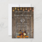 Foto, Wilde Bloemen & Blad Monogram - Koper Save The Date (Achterkant)