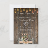 Foto, Wilde Bloemen & Blad Monogram - Perzik Save The Date (Achterkant)
