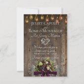 Foto, Wilde Bloemen & Blad Monogram - Plum Save The Date (Achterkant)