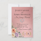 Foto, Wilde Bloemen & Blad Monogram - Roségoud Save The Date (Achterkant)