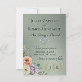 Foto, Wilde Bloemen & Blad Monogram - Salie Save The Date (Achterkant)