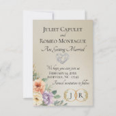 Foto, Wilde Bloemen & Blad Monogram - Tarwe Save The Date (Achterkant)