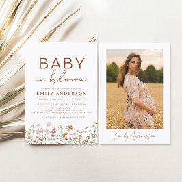 Foto Wildflower Baby in Bloom Baby shower Kaart