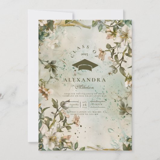 Foto Wildflower Bloom Afstudeerfeest Kaart (Voorkant)