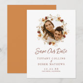 Foto Wildflower Foto Herfst Bruiloft Save The Date (Voorkant / Achterkant)