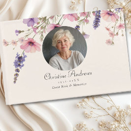 Foto, Wildflower "In Loving Memory" begrafenis Gastenboek