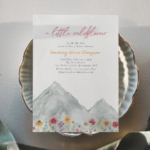 Foto Wildflower Mountain Baby shower Invitation