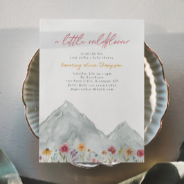 Foto Wildflower Mountain Baby shower Invitation Kaart