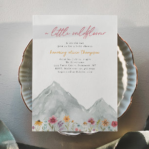 Foto Wildflower Mountain Baby shower Invitation Kaart
