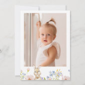 Foto Wildflower Some Bunny 1st Birthday Kaart (Achterkant)
