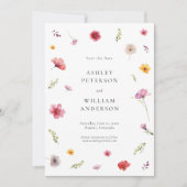 Foto Wildflower Wedding Save the Date Kaart (Voorkant)