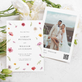 Foto Wildflower Wedding Save the Date Kaart