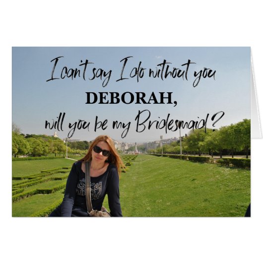 Foto Will you be my Bridesmaid Folded Kaart (Voorkant Horizontaal)