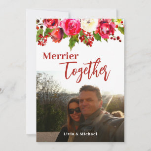 Foto Winter Bloemen Vrolijke Kerst Kaart