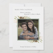 Foto Winter Botanisch Gebladerte Save the Date Kaart (Achterkant)
