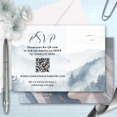 Foto Winter Bruiloft QR Code RSVP-kaart Kaart