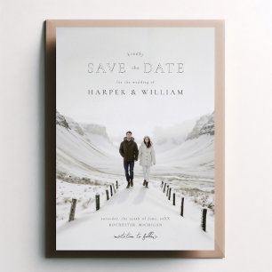 foto winter bruiloft save the date folie uitnodiging