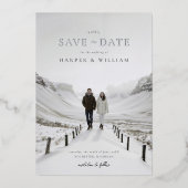 foto winter bruiloft save the date folie uitnodiging (Voorkant)