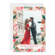 Foto Winter Merry Kerstfloral Waterverf