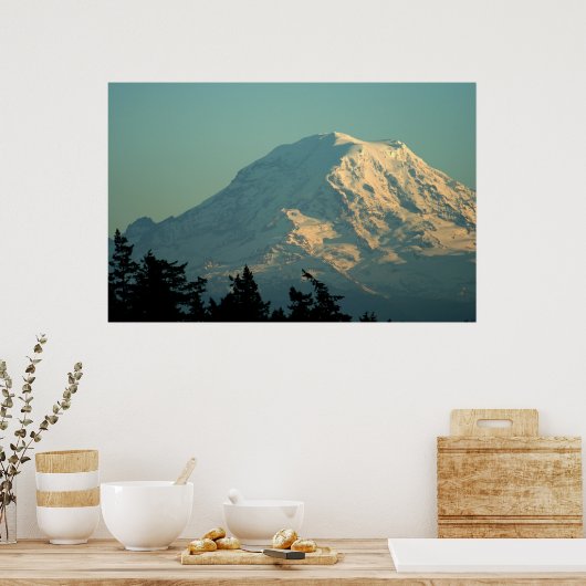 Foto: Winter Mt. Rainier Poster (Keuken)