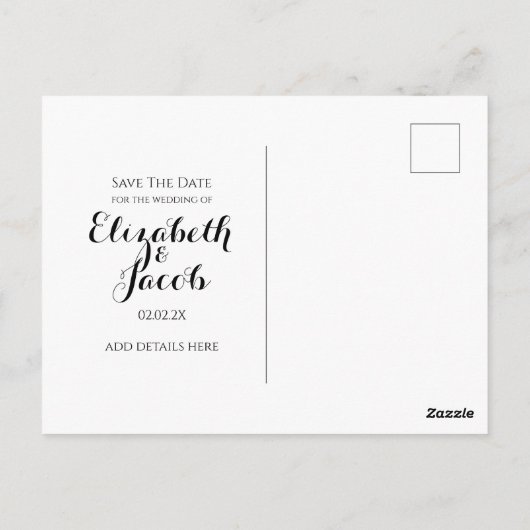 Foto Winter Pinecones en Holly Save the Date Briefkaart (Achterkant)