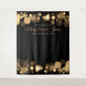 Foto: Winter Weduwschap Names Gold Lights Wandkleed (Voorkant)