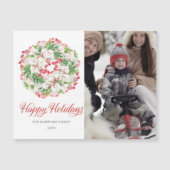 FOTO Winter Wreath Holiday Magnetic Card (Voorkant)