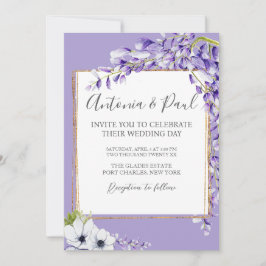 Foto Wisteria Blooms QR Code Wedding Kaart