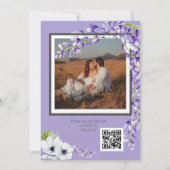 Foto Wisteria Blooms QR Code Wedding Kaart (Achterkant)