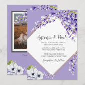 Foto Wisteria Blooms QR Code Wedding Kaart (Voorkant / Achterkant)