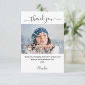 Foto wit, bedankt! bedankkaart (Staand voorkant)