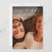 Foto Wit Handgeschreven Save the Date (Voorkant)