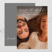 Foto Wit Handgeschreven Save the Date (Voorkant / Achterkant)