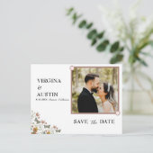 Foto wit Save The Date Briefkaart (Staand voorkant)