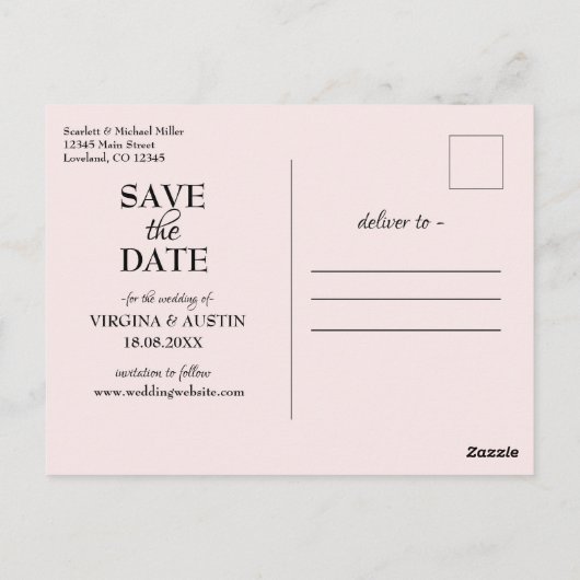 Foto wit Save The Date Briefkaart (Achterkant)
