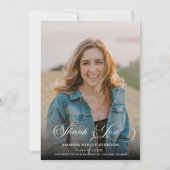 Foto Wit Zwart Afstuderen Bedankkaart (Voorkant)