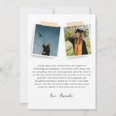 Foto Wit Zwart Afstuderen Bedankkaart (Achterkant)