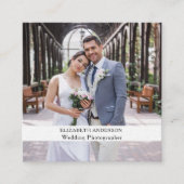 Foto wit zwart QR code social media premium Vierkante Visitekaartje (Voorkant)