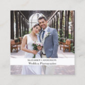 Foto wit zwart QR code social media Vierkante Visitekaartje (Voorkant)