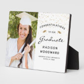 Foto Wit Zwart Schrift Goud Afstudeer Herinnering Fotoplaat (Zijkant)