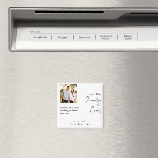 Foto Witte Bruiloft Save the Date Magneet (Insitu (Vaatwasser))