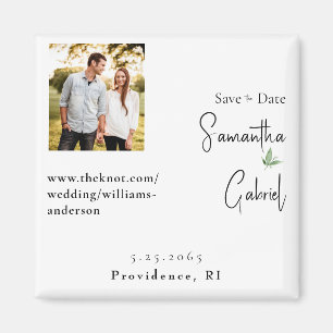 Foto Witte Bruiloft Save the Date Magneet