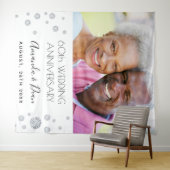 foto witte diamanten bruiloft 60 jaar wandkleed (In Situ (horizontaal))