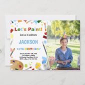 Foto witte jurk voor rommel verf uitnodigingen (Voorkant)