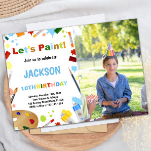 Foto witte jurk voor rommel verf uitnodigingen