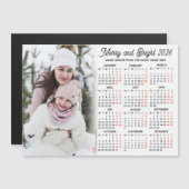 Foto Witte Kalender 2026 Familie Magnetische Kaart Magnetische Uitnodiging (Voorkant / Achterkant)