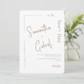 Foto Witte Moderne Trouwkaart Save the Date (Staand voorkant)
